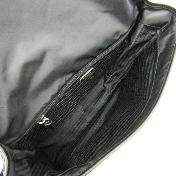 PRADA Black Leather Messenger Shoulder Bag - Picture 3 of 16